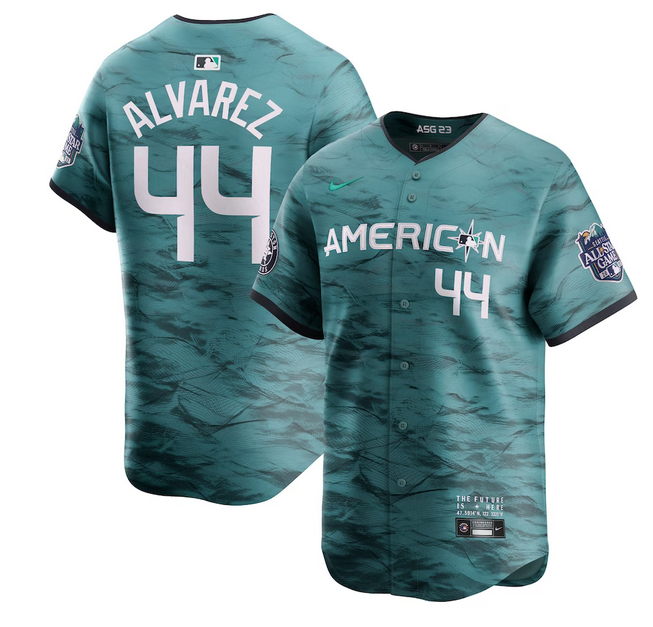 Men's Houston Astros #44 Yordan Alvarez Teal 2023 All-star Cool Base Stitched Baseball Jersey